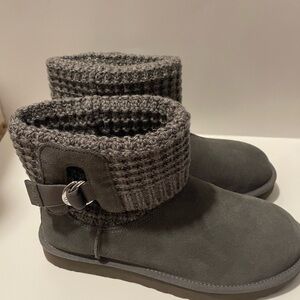 UGG Gray Slippers with Thick Knit Cuff